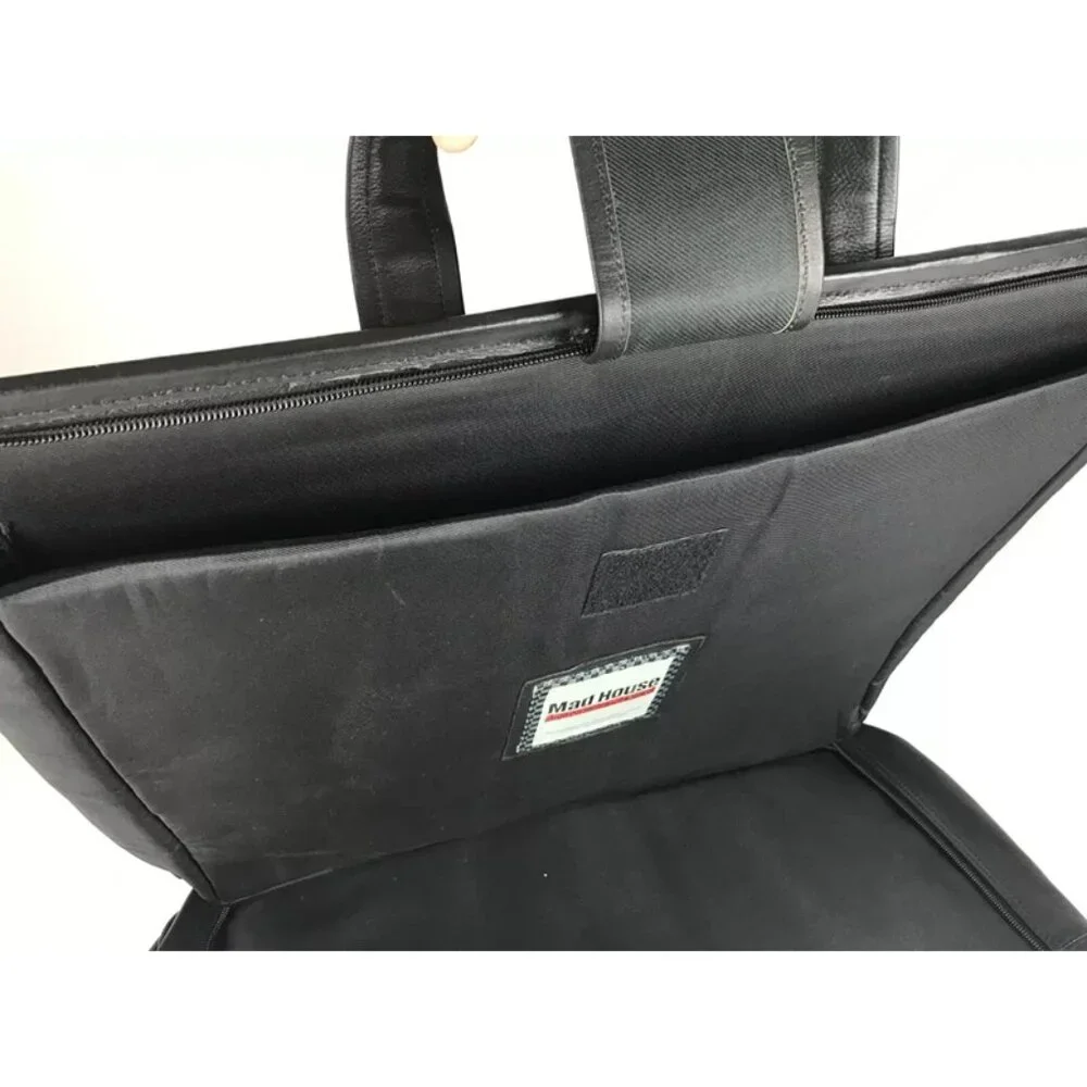 Mad House Unisex Black GM Licensed‎ Product Leather Double Handles Portfolio Bag